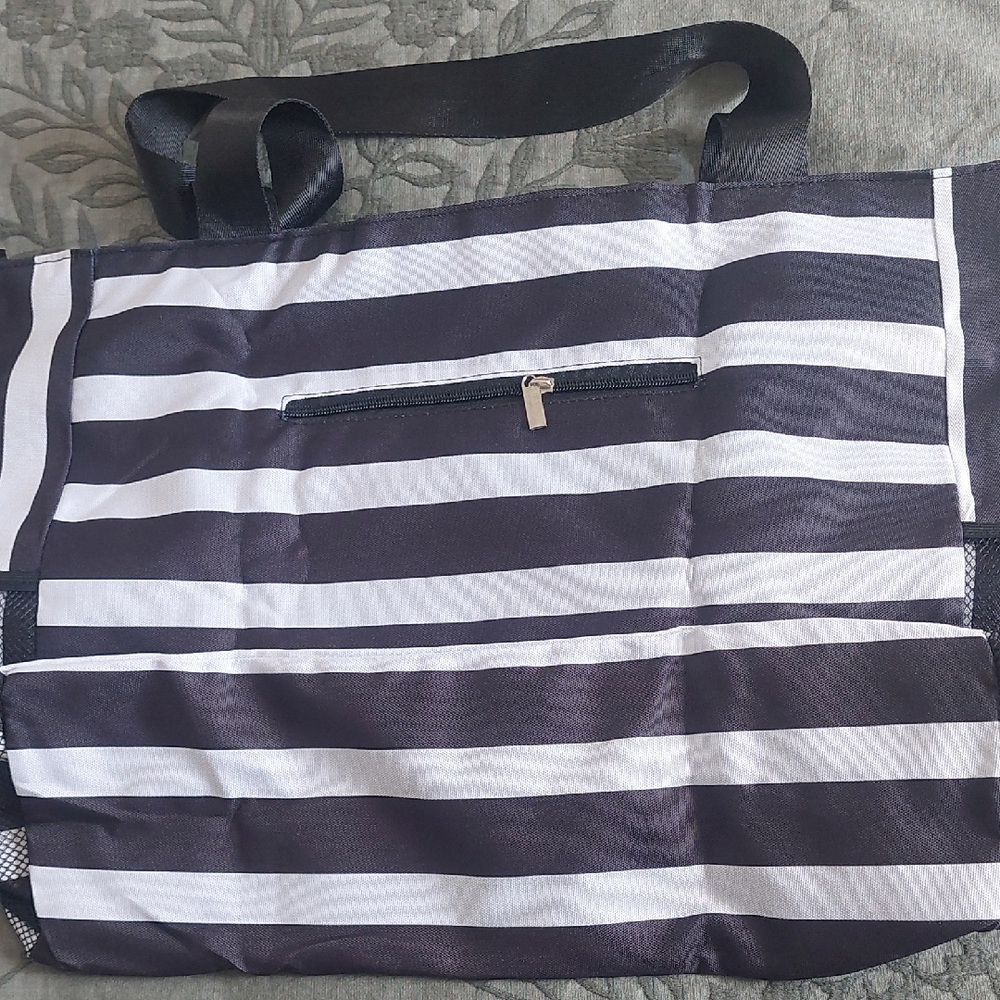 Striped Canvas Tote Bag